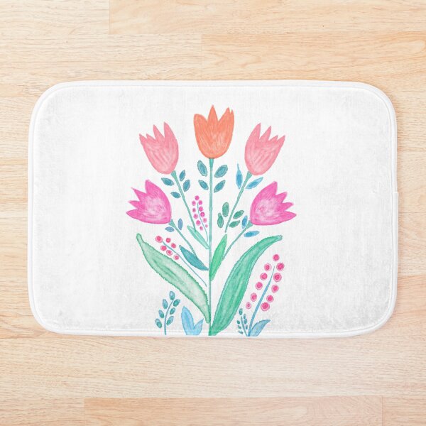 Item preview, Watercolor Orange Red Pink Tulips designed and sold by Shalini Bisht.