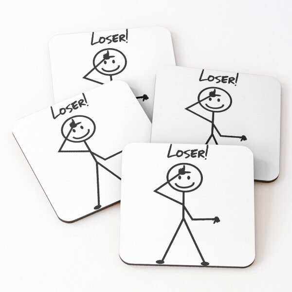 Item preview, Loser! Stick Figure Stickman Doodle Scribble Printed Funny designed and sold by DibbaDesigns.