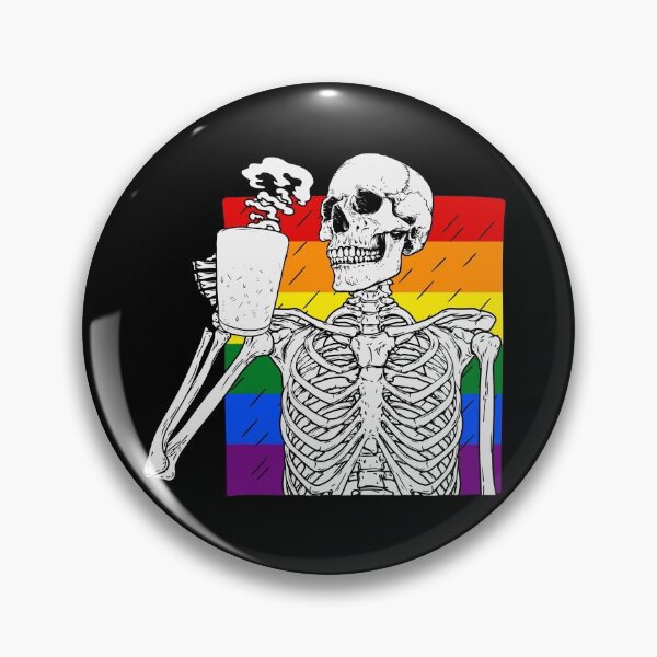 Artikelvorschau, LGBT-Kaffee-Skelett Halloween. LGBTQ-Stolz entworfen und verkauft von Subtle Pride Shop.