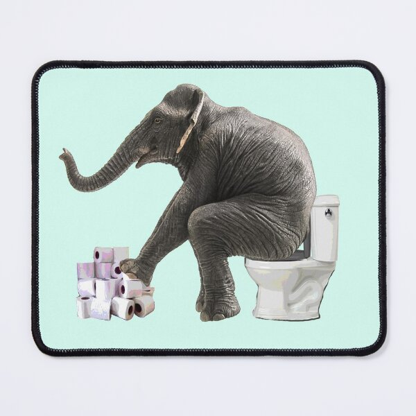 Item preview, Elephant at the toilet, funny,  designed and sold by Collagedream.