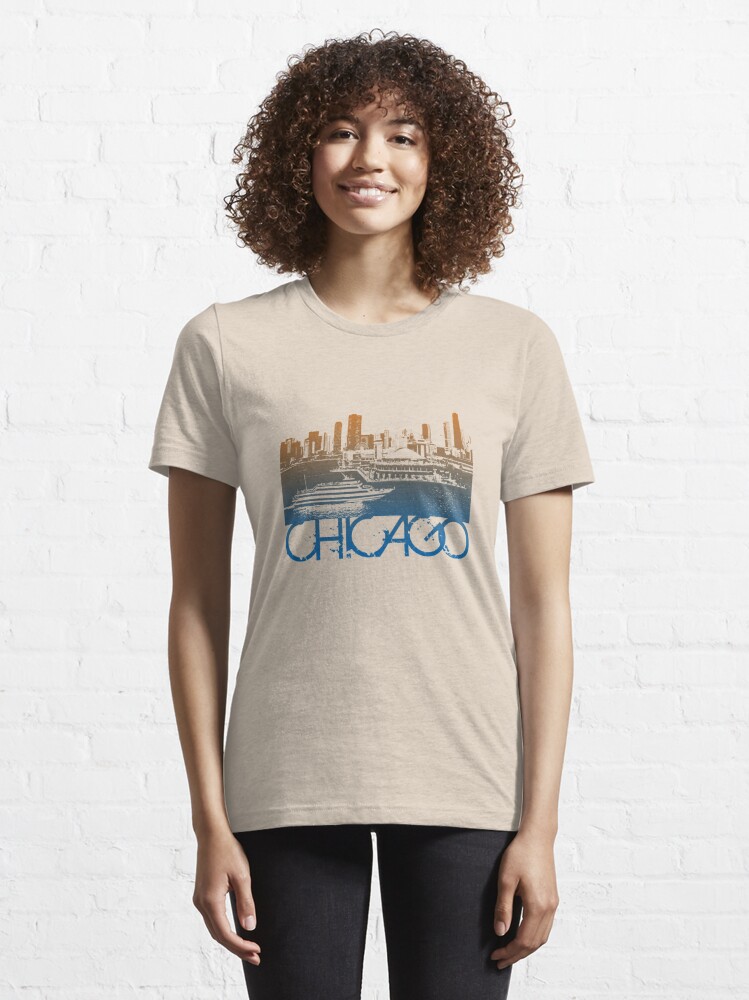 Chicago Skyline T-shirt Design Essential T-Shirt for Sale by  FlagSilhouettes