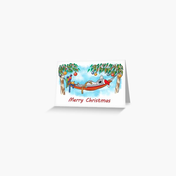 Koala Relaxing Hammock - Merry Christmas Greeting Card