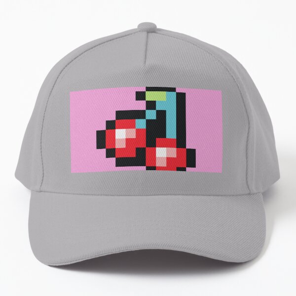 Pixelated Red Cherry Impression Baseball Cap