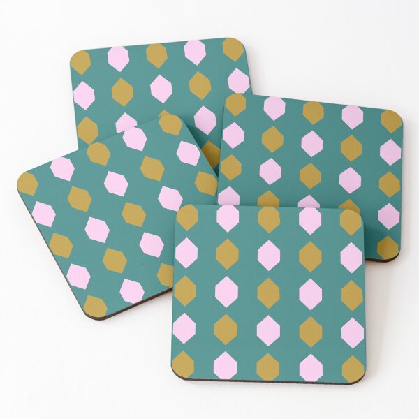 Item preview, Diamond pattern in cotton candy pink and mustard yellow on lagoon blue designed and sold by Ninaeva.