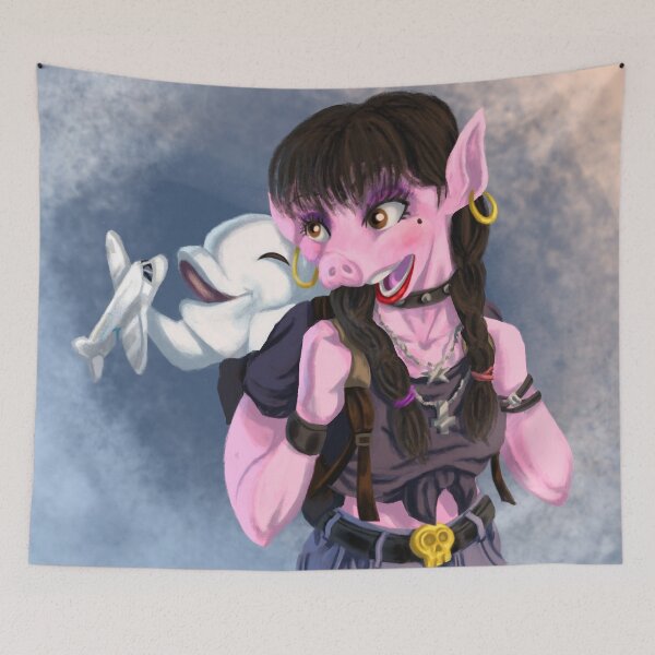 Item preview, Zia the little pig and the Beluga designed and sold by NinaTheBlobfish.