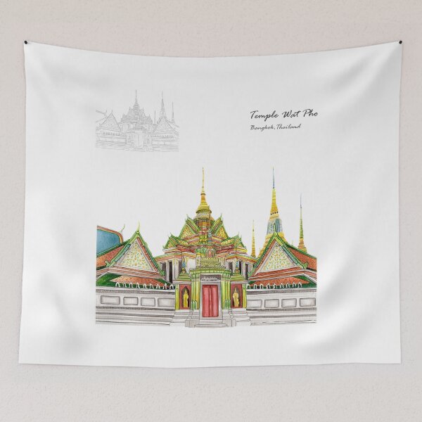 Item preview,  Wat Pho temple, Bangkok (Thailand) designed and sold by adeillustrator.