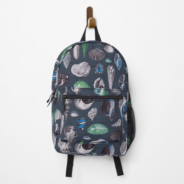 Item preview, Seashells navy cobalt blue kelly green grey black white designed and sold by Delinda Graphic Studio.