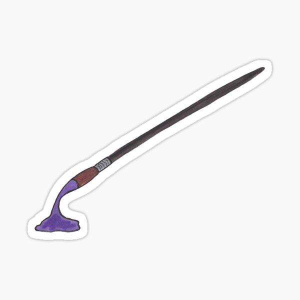 Paintbrush with Purple Paint Sticker