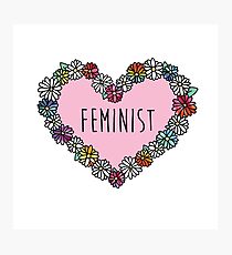 Feminist Flower Heart Photographic Print