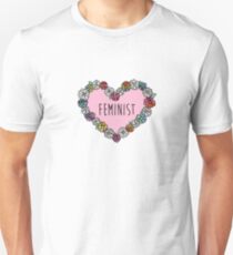 Feminist Flower Heart Unisex T-Shirt