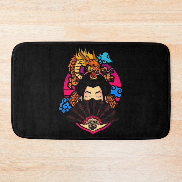 Item preview, Japanese woman with fan and dragon. designed and sold by DesignedBySnip.