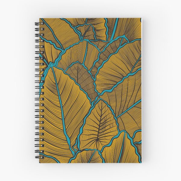 Item preview, Mustard leaves edged in phthalate turquoise  designed and sold by Wildwagner.