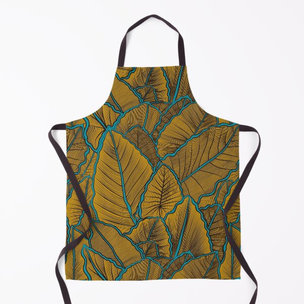 Item preview, Mustard leaves edged in phthalate turquoise  designed and sold by Wildwagner.