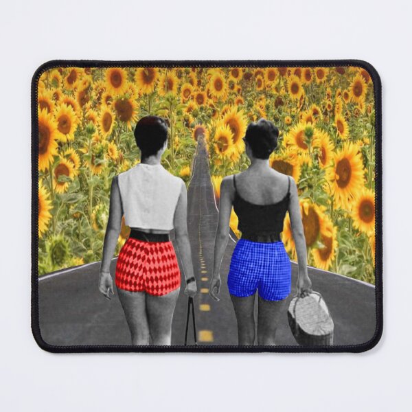 Item preview, Two Fifties 1950s Girls Walking towards Nirvana through Sunflowers designed and sold by KALEIDOSCOPE UK.