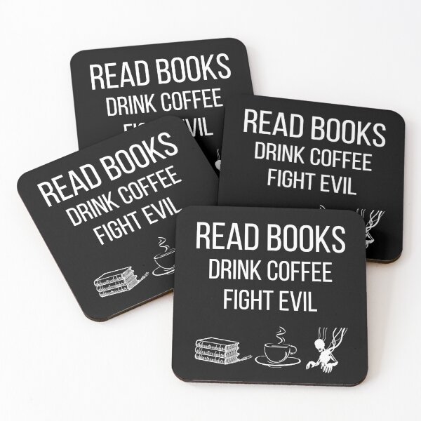 Item preview, read books drink coffee fight evil funny saying for books and coffee lovers for mom for friends  designed and sold by mydreamcatcher.