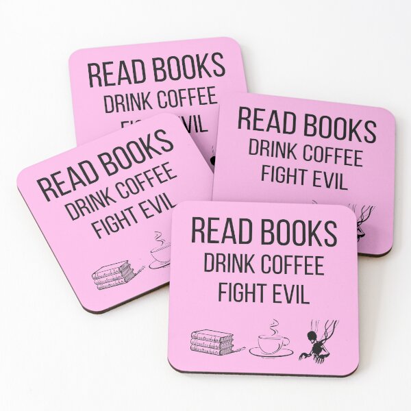 Item preview, read books drink coffee fight evil funny saying for books and coffee lovers for mom for friends  designed and sold by mydreamcatcher.