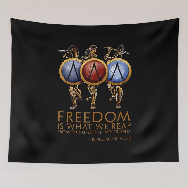 Item preview, Freedom is what we reap from this lifestyle, my friend. - King Agesilaus II of Sparta designed and sold by Styrman.