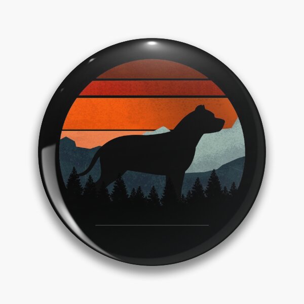 Item preview, Vintage Mountains Wilderness Pit Bull Retro Dog Gift  designed and sold by Guarddogdrive.