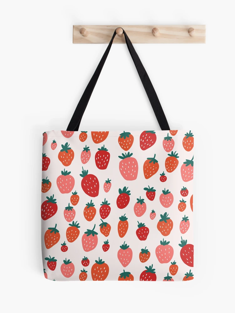 Strawberry Canvas Tote Bag, Grocery Tote Bag, Sweet AF, Cute Tote