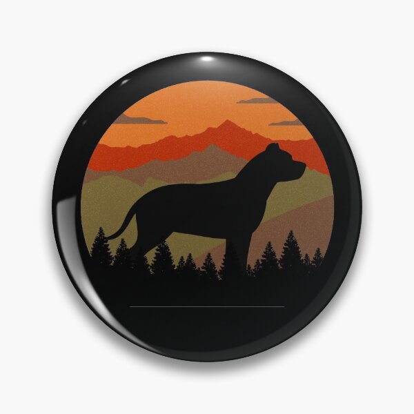 Item preview, Vintage Mountains Country Pit Bull Retro Dog Gift  designed and sold by Guarddogdrive.