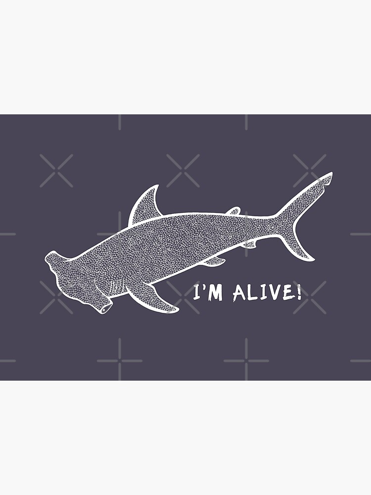 Disover Hammerhead Shark - I'm Alive! - meaningful animal design (on eggplant) Premium Matte Vertical Poster