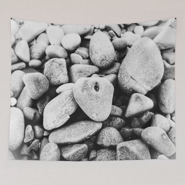 Item preview, Beach Pebbles Black and White One of the Pebbles with a Hole designed and sold by Beachy.