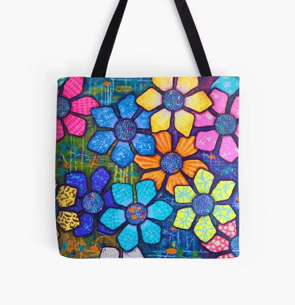 "Flower Power" Original Design by PhillipaheART All Over Print Tote Bag