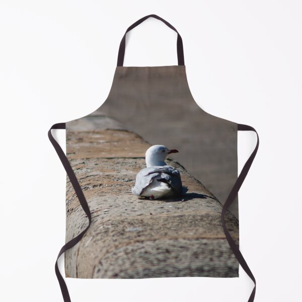 Item preview, Seagull resting on a waterfront stone wall designed and sold by James-Cole.