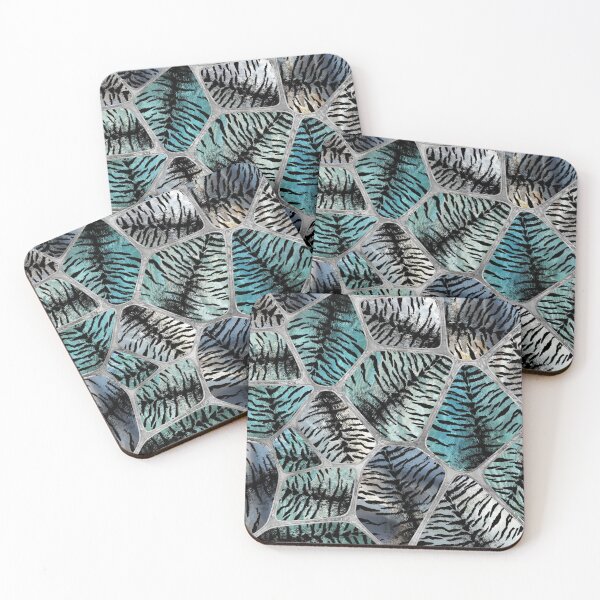 Item preview, Silver Blue Marbles Tiger Faux Fur Cells  designed and sold by k9printart.