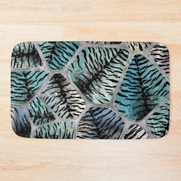 Item preview, Silver Blue Marbles Tiger Faux Fur Cells  designed and sold by k9printart.