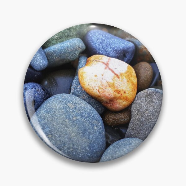 Item preview, Beach Pebbles Blue Greys with Orange designed and sold by Beachy.