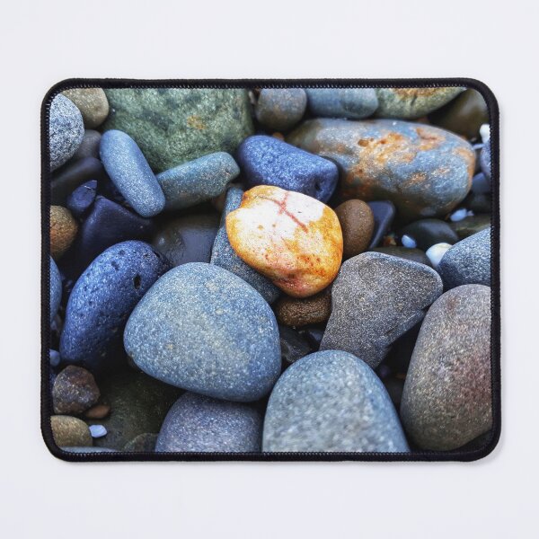 Item preview, Beach Pebbles Blue Greys with Orange designed and sold by Beachy.