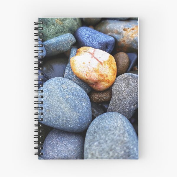 Item preview, Beach Pebbles Blue Greys with Orange designed and sold by Beachy.