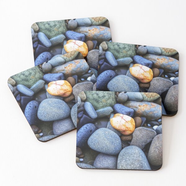Item preview, Beach Pebbles Blue Greys with Orange designed and sold by Beachy.