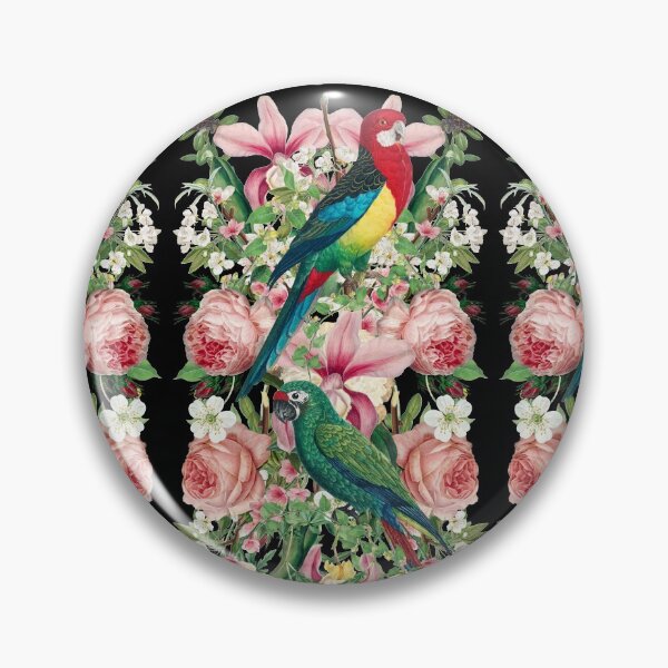 Item preview, Tropical Retro Vintage Parrots With Exotic Flowers designed and sold by TrulyEpoque.