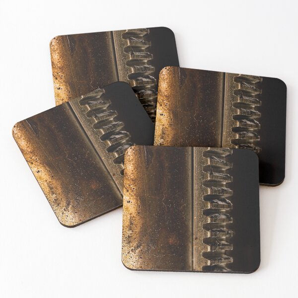 Item preview, Vertical straight metal gears of industrial machinery grime and greasy designed and sold by James-Cole.