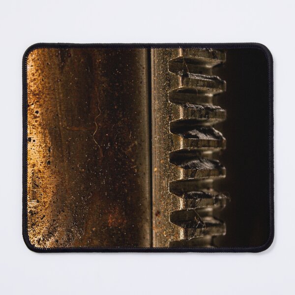 Item preview, Vertical straight metal gears of industrial machinery grime and greasy designed and sold by James-Cole.
