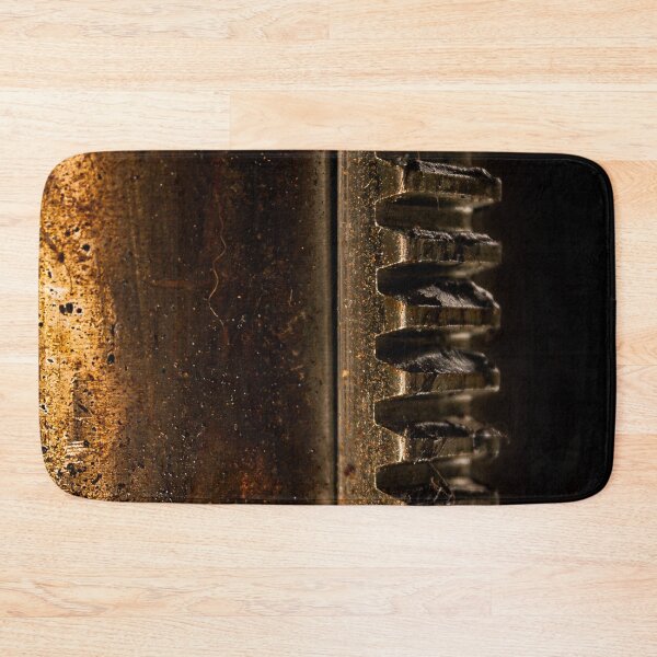 Item preview, Vertical straight metal gears of industrial machinery grime and greasy designed and sold by James-Cole.