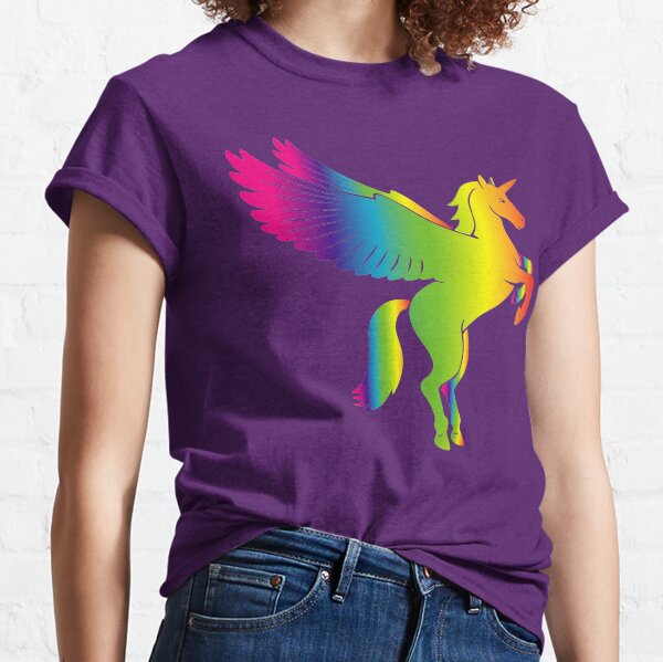 Rainbow Unicorn Pegasus. Classic T-Shirt