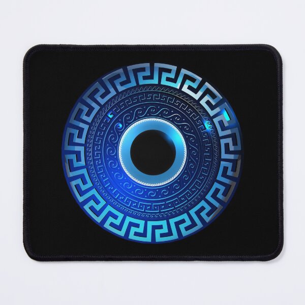 Item preview, Mati Evil Eye Dark Light Blues Greek Keys designed and sold by Yiorgos Designs.