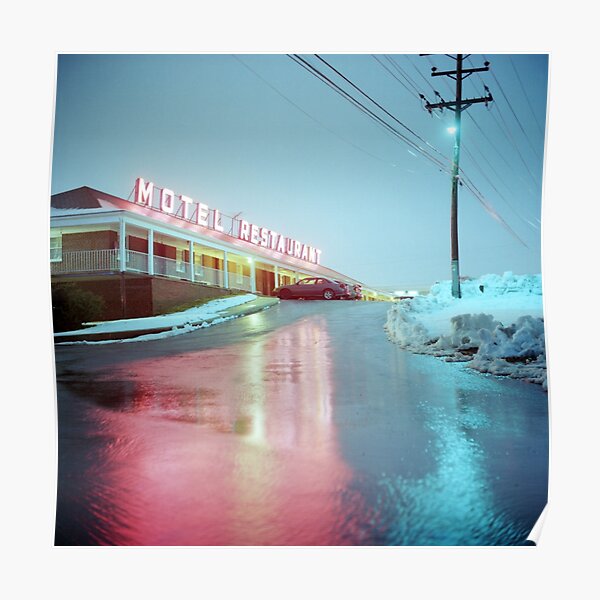 Rainy Motel Lights Poster