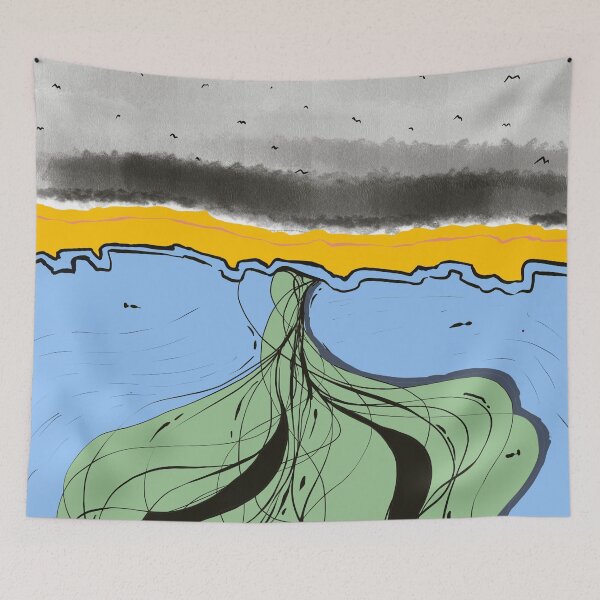 Item preview, Abstract whirlpool with birds in the sky designed and sold by emm-j.