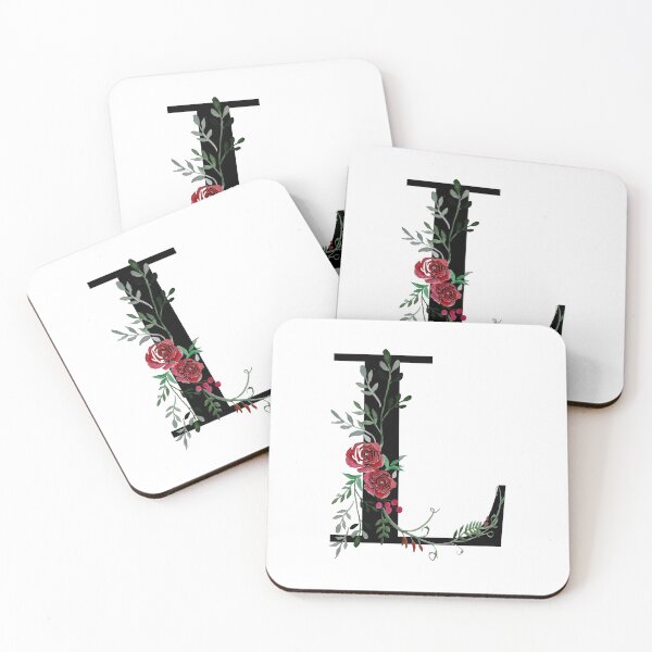 Item preview, Letter L Initials monogram floral designed and sold by Saba-Red-Ideas.