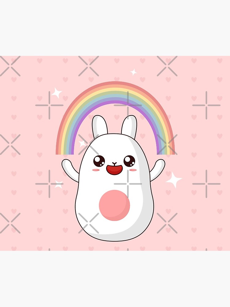 Kawaii bunny and rainbow by pnkpopcorn