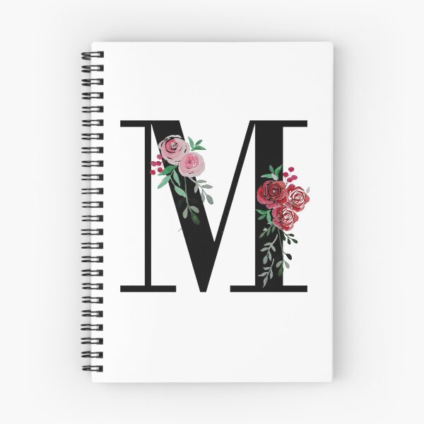 Item preview, Letter M Initials monogram floral designed and sold by Saba-Red-Ideas.