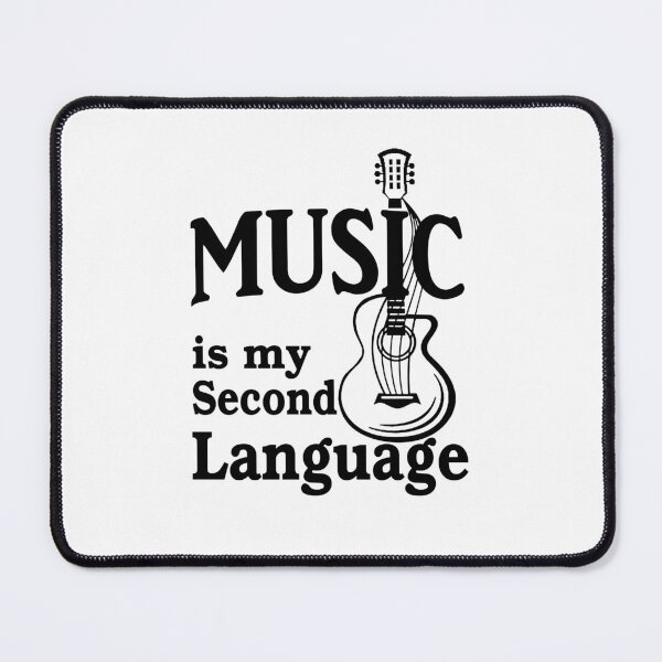 Item preview, music is my second language with guitar designed and sold by headpossum.