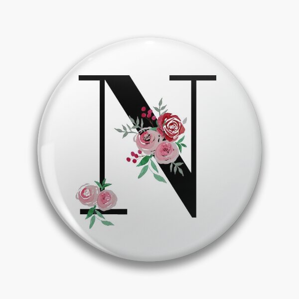 Item preview, Letter N Initials monogram floral designed and sold by Saba-Red-Ideas.