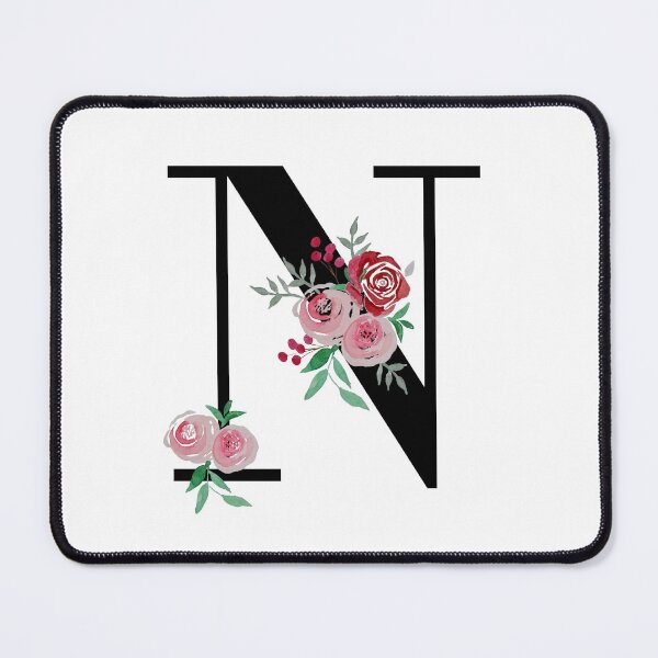 Item preview, Letter N Initials monogram floral designed and sold by Saba-Red-Ideas.