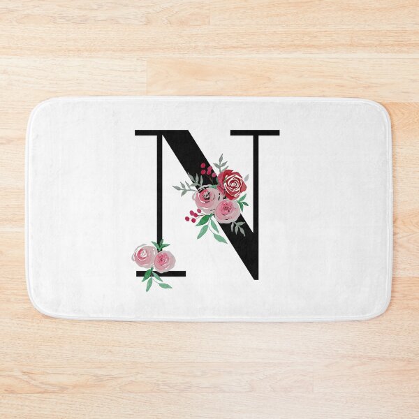Item preview, Letter N Initials monogram floral designed and sold by Saba-Red-Ideas.