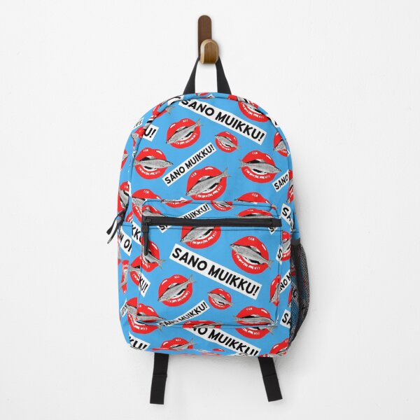 Item preview, SANO MUIKKU! Say cheese the Finnish way - Pattern in red on blue designed and sold by FinYen.